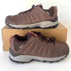Oboz Sypes Low Leather B-Dry Waterproof Peppercorn Hiking Shoes Women 8.5 Wide